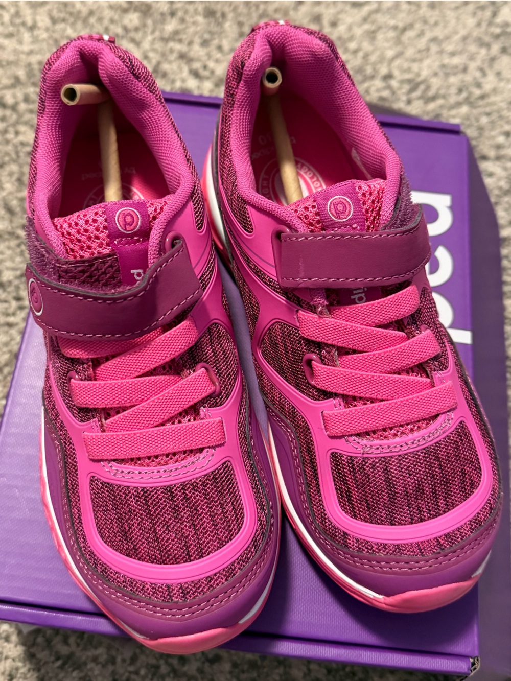 pediped Hot Pink Mesh & Synthetic Kids Sneakers